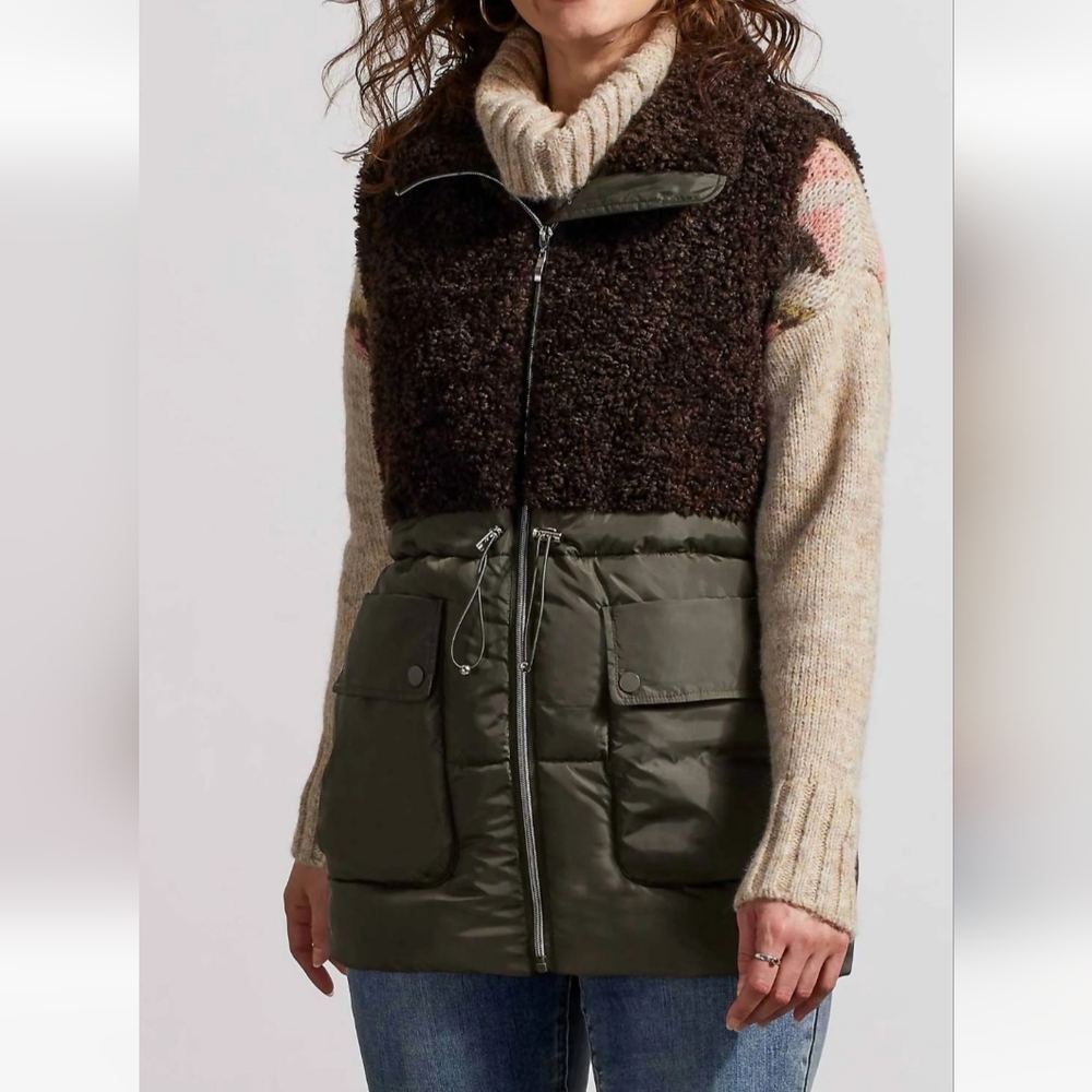 Tribal - Sleeveless Sherpa Combo Vest XS